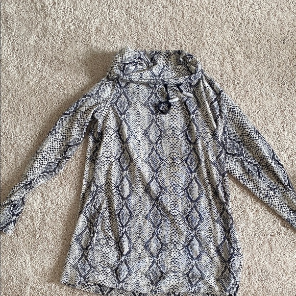 Susan Graver Snakeskin Print Long Sleeve Top - Picture 1 of 5